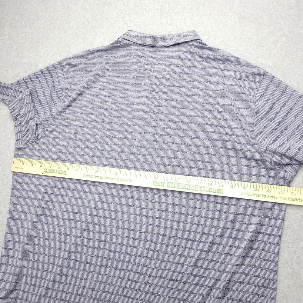 Nike Dri-FIT Polo Shirt Mens 2XL Blue Stripe‎ Golf Performance Stretch Top - Picture 8 of 11